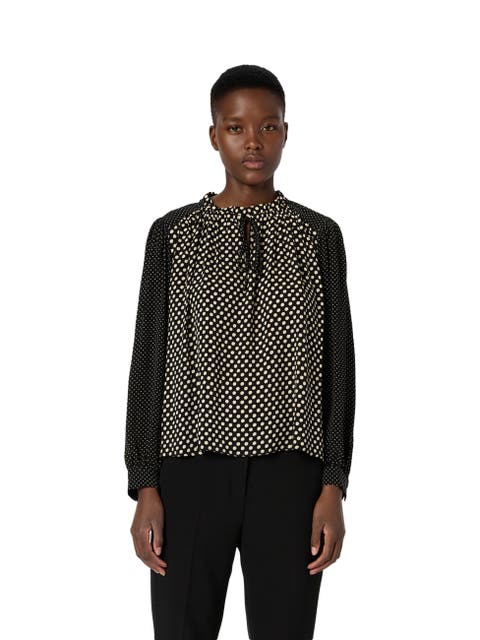 Arielle Tie Neck Polka Dot Blouse