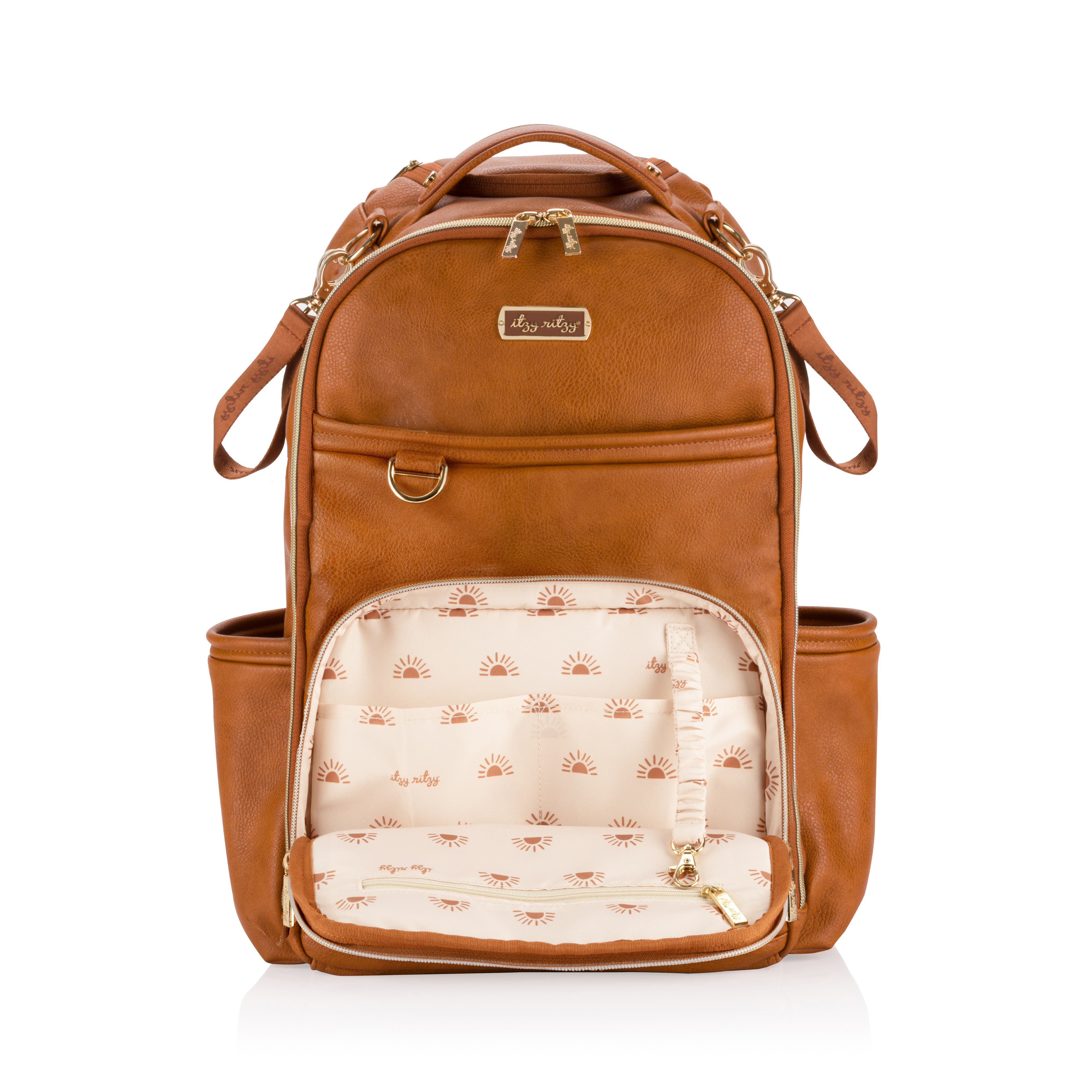 Itzy Ritzy Boss Plus Large Diaper Bag Backpack, Alternate, color, Cognac