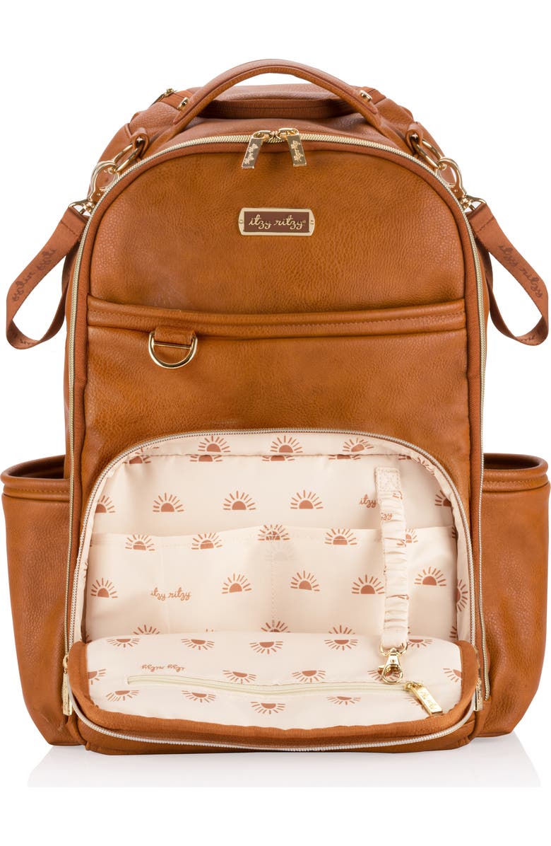 Itzy Ritzy Boss Plus Large Diaper Bag Backpack, Alternate, color, Cognac