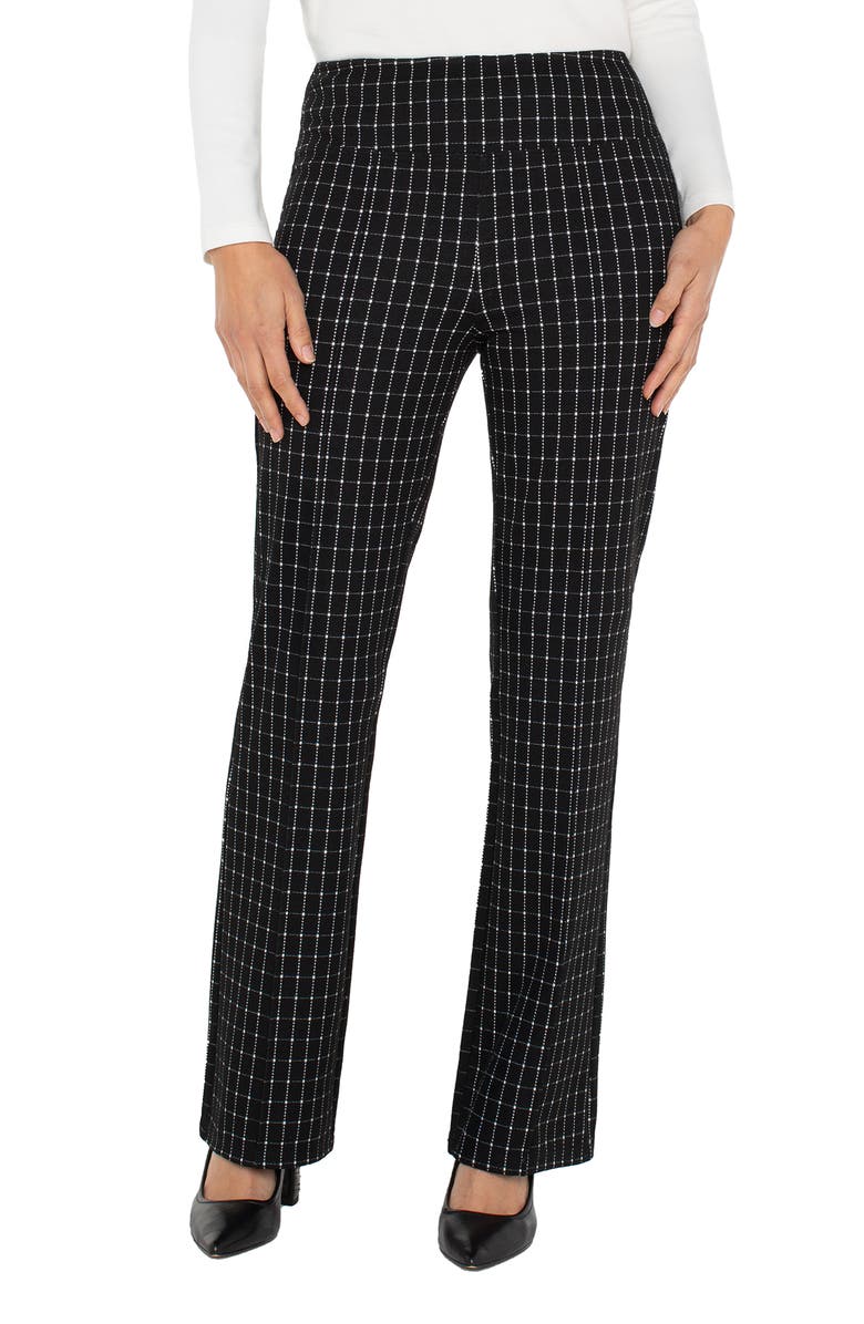 Liverpool Los Angeles Pearl Windowpane Check Pull-On Flare Pants, Main, color, 