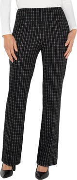 Liverpool Los Angeles Pearl Windowpane Check Pull-On Flare Pants