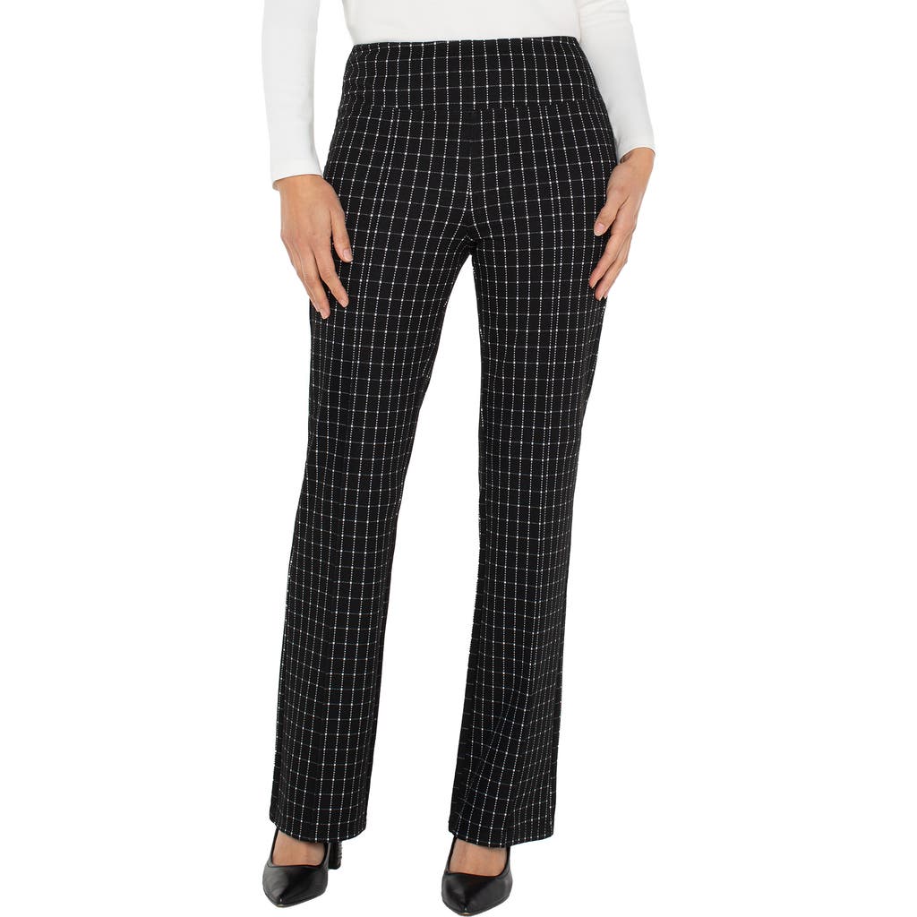 Liverpool Los Angeles Pearl Windowpane Check Pull-on Flare Pants In Multi