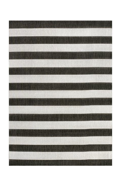 Negril Two-Tone Wide Stripe Indoor/Outdoor Area Rug