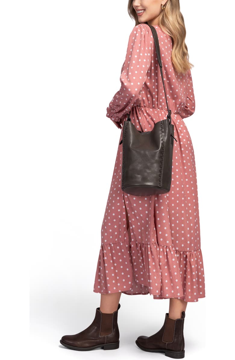 OLD TREND Juniper Genuine Leather Woven Barrel Crossbody Bag, Alternate, color, Slate