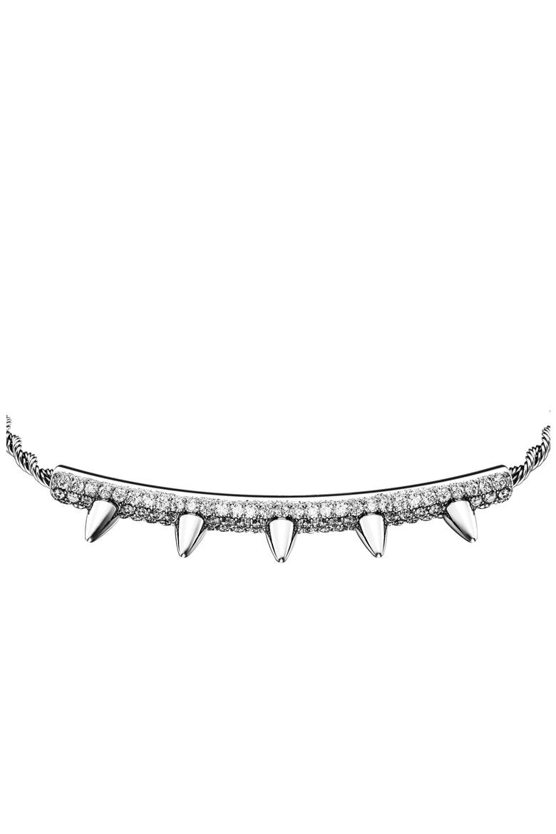 Spike Pavé ID Bracelet, Alternate, color, SILVER