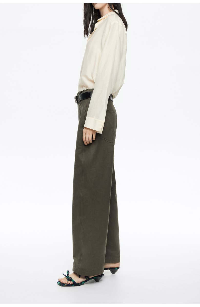 Bimba y Lola Lead Corduroy Barrel Leg Trousers, Alternate, color, Dark Khaki