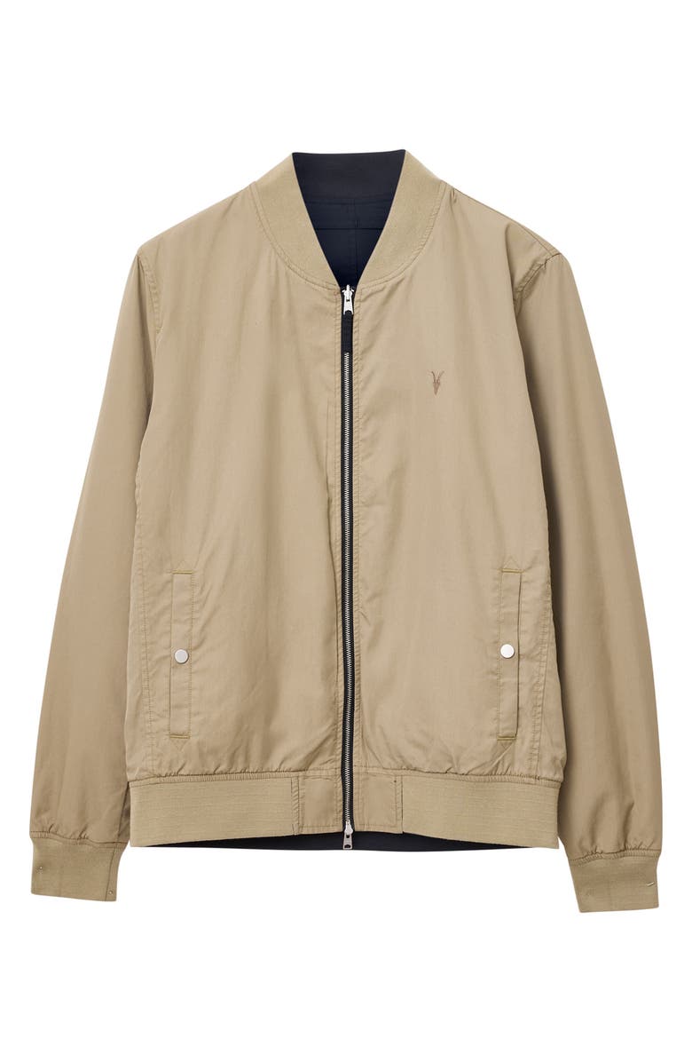 AllSaints Bassett Reversible Bomber Jacket, Alternate, color, Azula Blue/ Brown