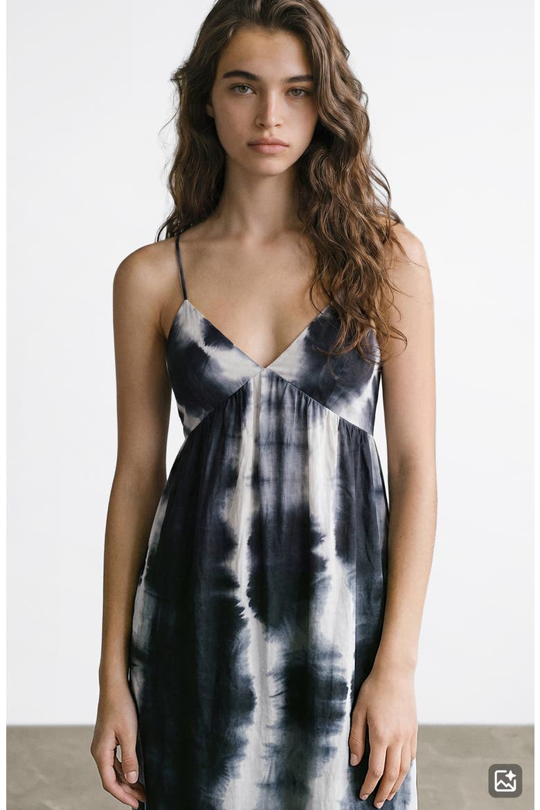 Tie Dye Sleeveless Maxi Dress, Alternate, color, CHARCOAL