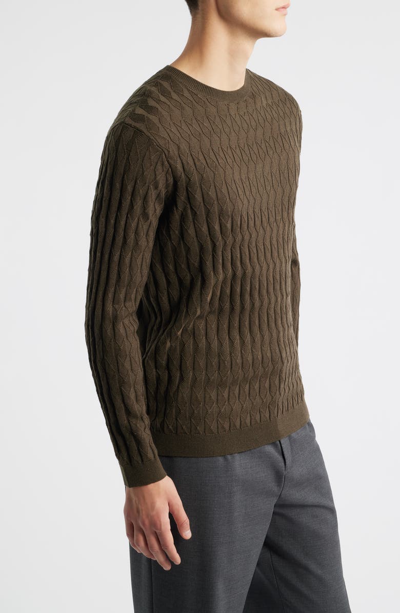 Emporio Armani Texture Knit Sweater, Alternate, color, Green