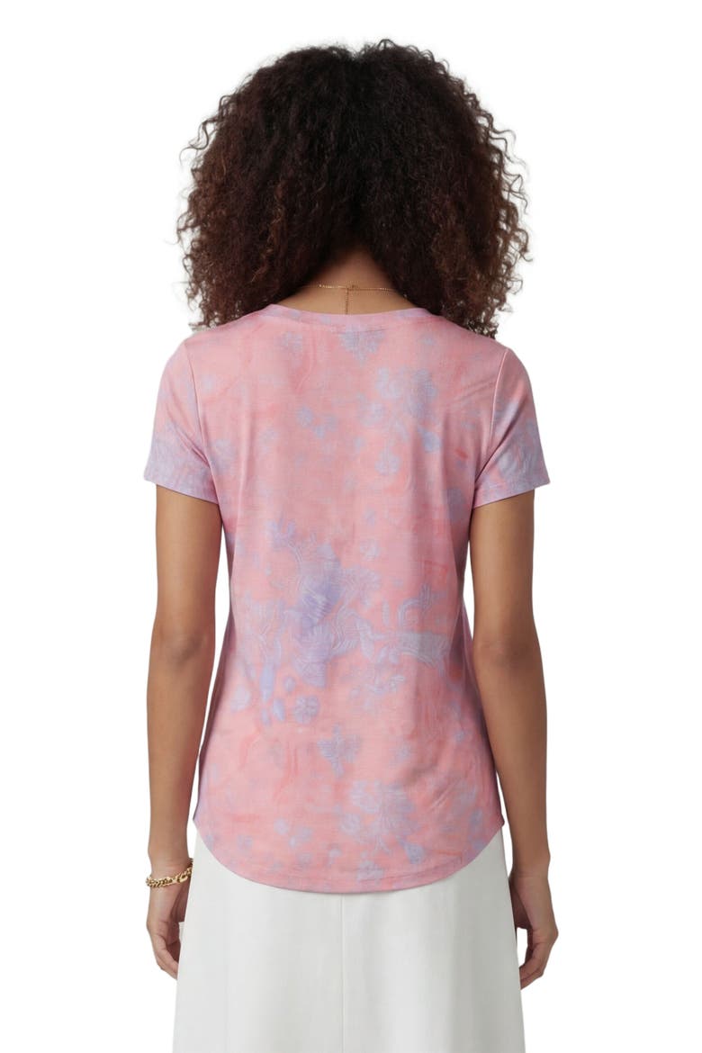 Paisley Explosion Womens V-neck Printed Top, Alternate, color, PAISLEY EXPLOSION CORAL