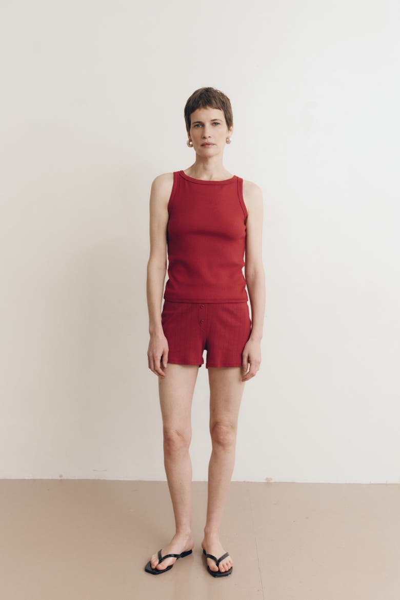 Pointelle Lounge Short, Alternate, color, SUN DRIED TOMATO