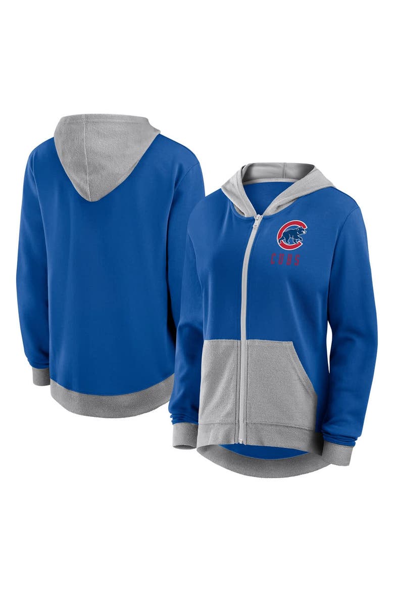 Women's Fanatics  Royal Chicago Cubs Hit It French Terry Full-Zip Hoodie, Alternate, color, Royal