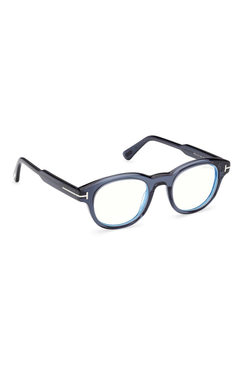 47mm Round Optical Glasses, Alternate, color, SHINY TRANSPARENT NAVY BLUE