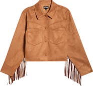 Steve Madden Cheyenne Fringe Faux Suede Jacket