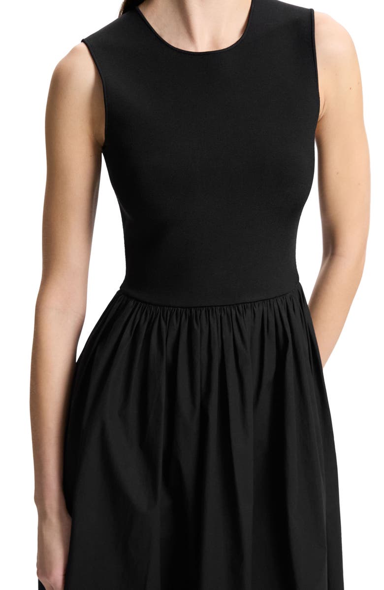Theory Mixed Media Sleeveless Midi Dress, Alternate, color,