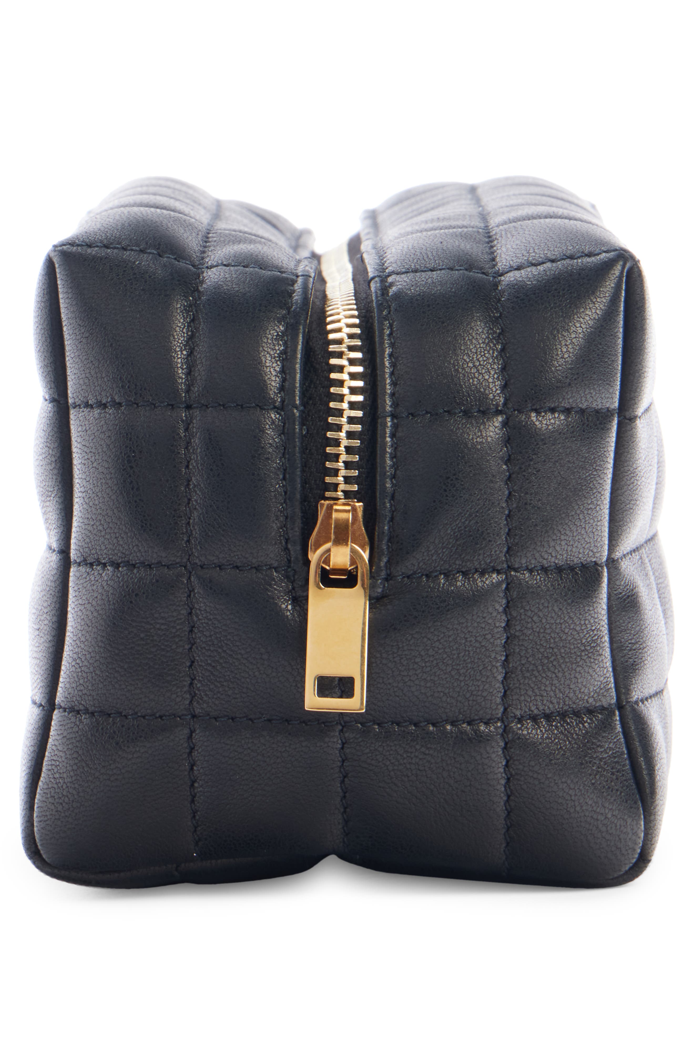 Saint Laurent Small Cassandre Quilted Leather Cosmetic Pouch, Alternate, color, 