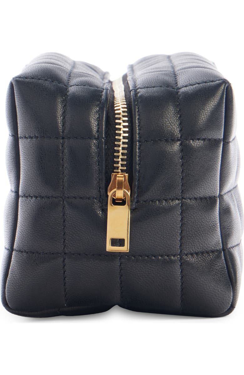 Saint Laurent Small Cassandre Quilted Leather Cosmetic Pouch, Alternate, color,