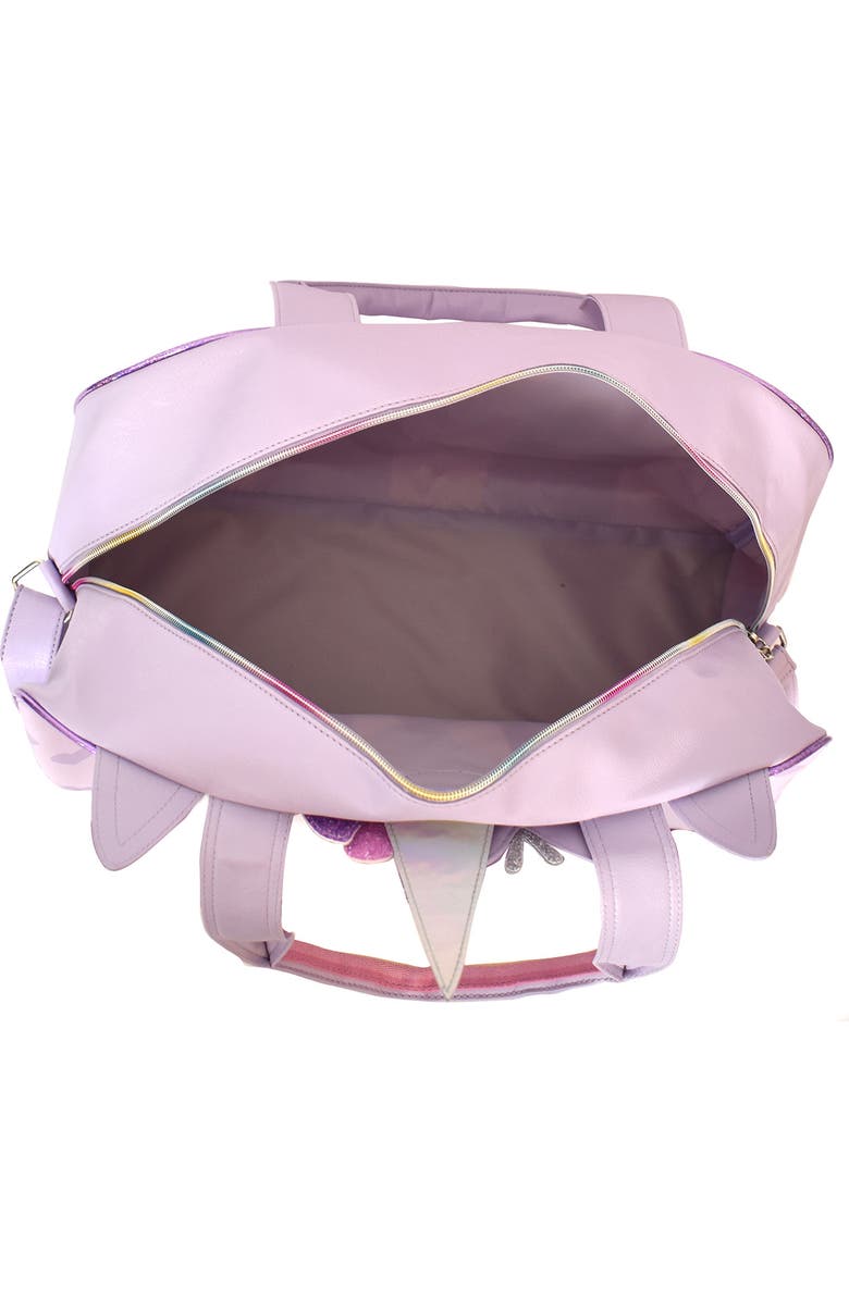 OMG Accessories Kids' Miss Gwen Butterfly Glitter Crown Duffle, Alternate, color,