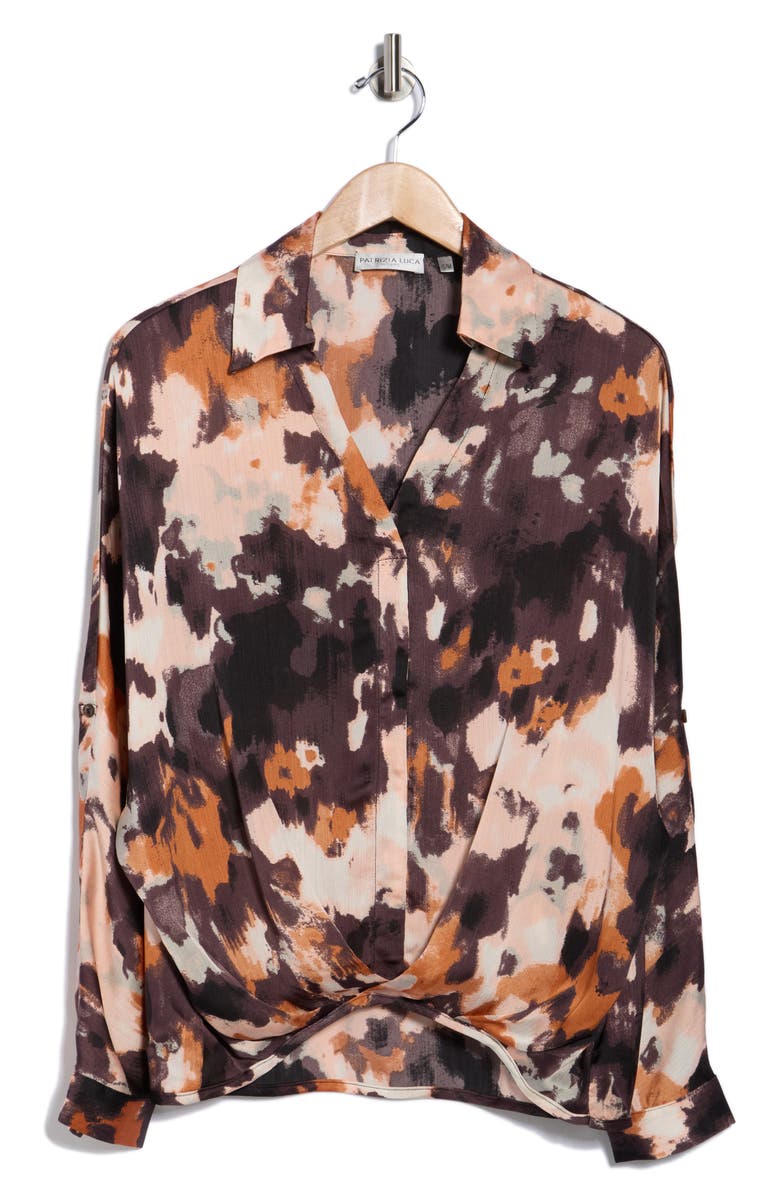 PATRIZIA LUCA Ruched Front Top, Alternate, color, Rust