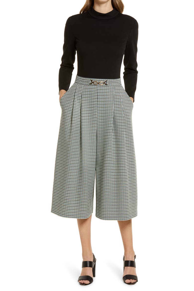Twoffer Wide Leg Jumpsuit, Main, color, GREEN/ BLACK