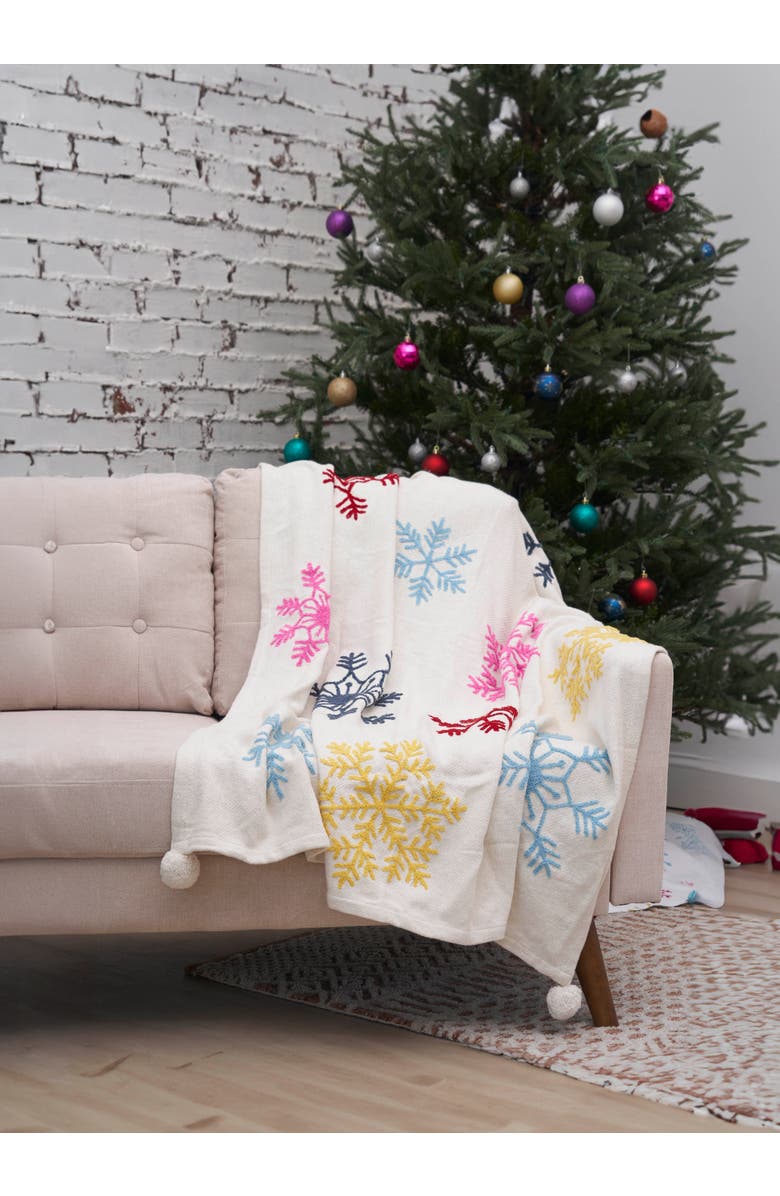carol & frank Boho Christmas Throw Blanket, Alternate, color, Beige