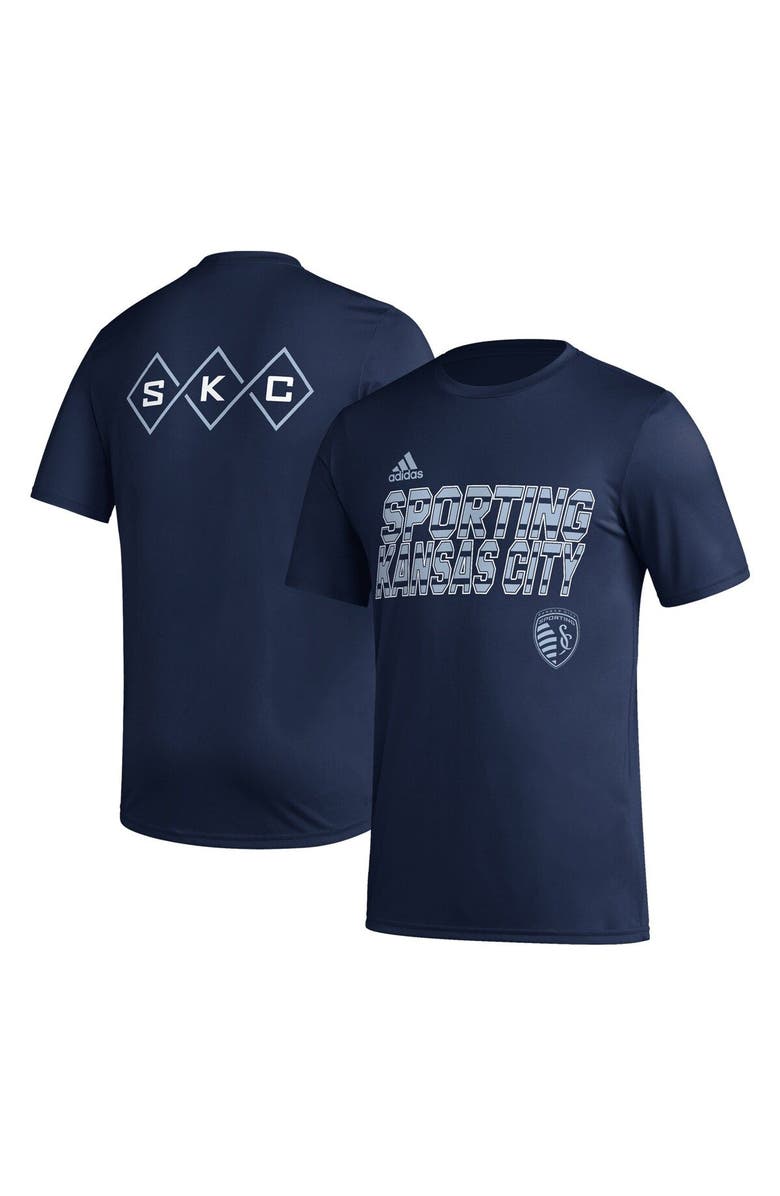 adidas Men's adidas Navy Sporting Kansas City Team Jersey Hook AEROREADY T-Shirt, Main, color, Navy