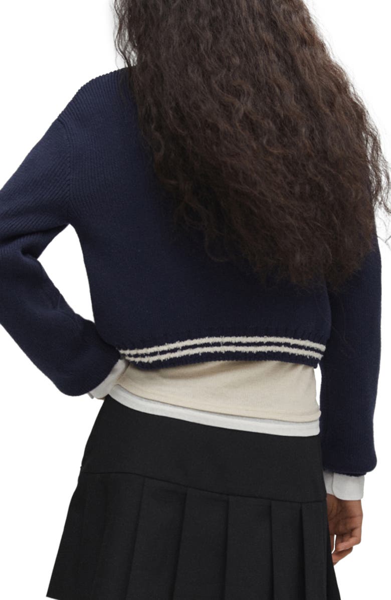 MANGO Contrast Stripe Cardigan, Alternate, color, 