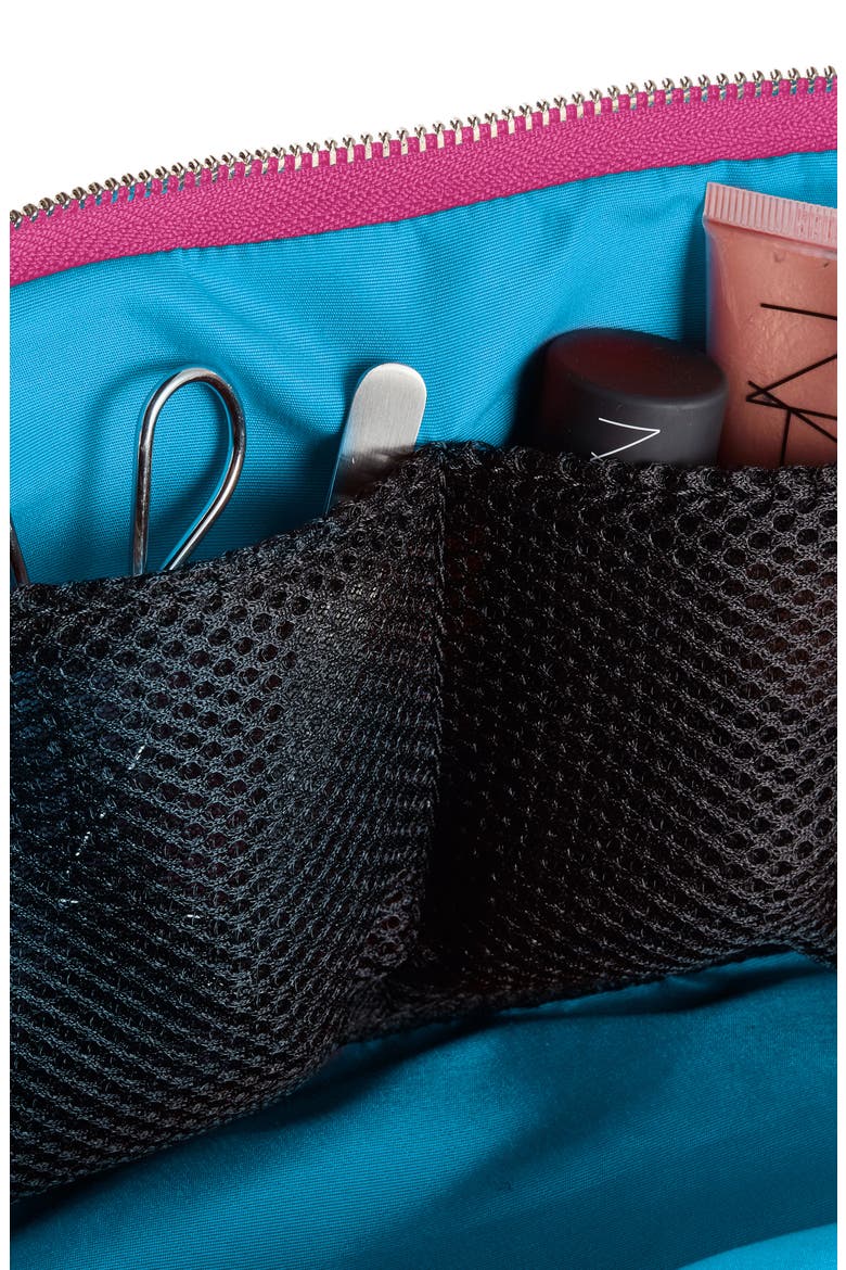 Signature Makeup Bag, Alternate, color, HOT PINK/ TEAL