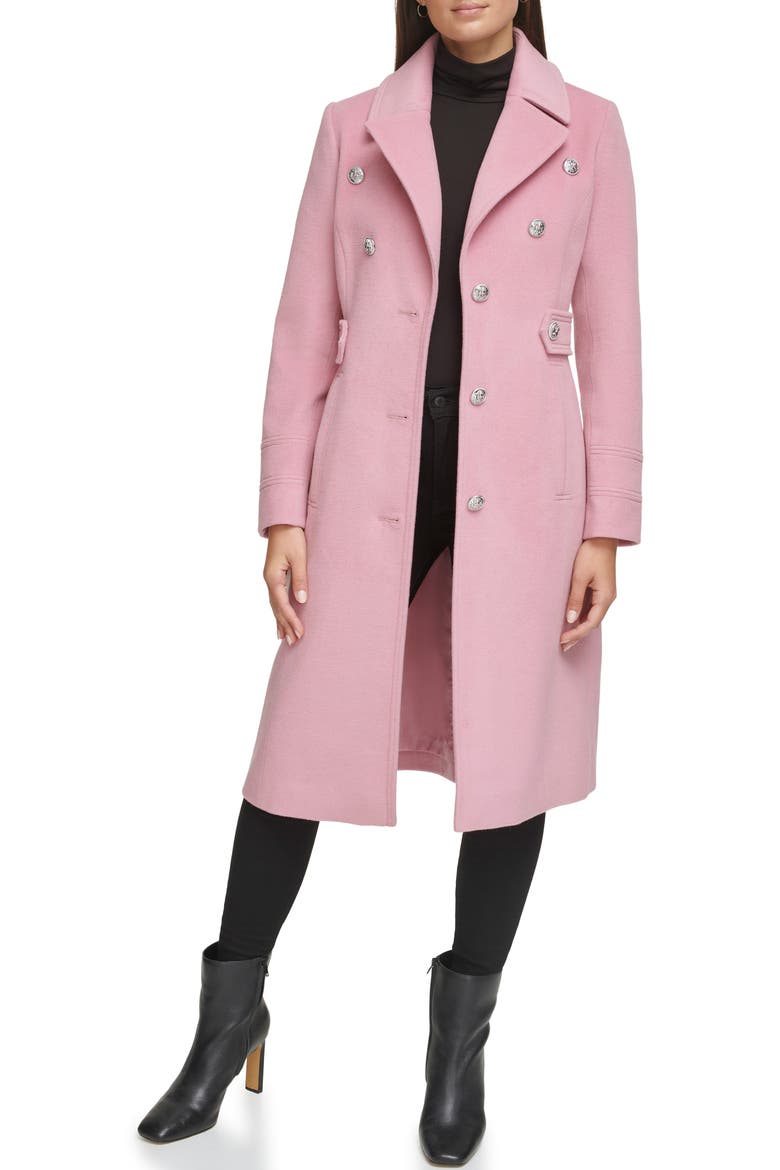 Notch Lapel Military Coat, Alternate, color, PINK