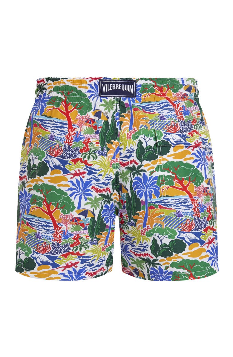 Vilebrequin Men Swim Shorts Seaside Life, Alternate, color, White