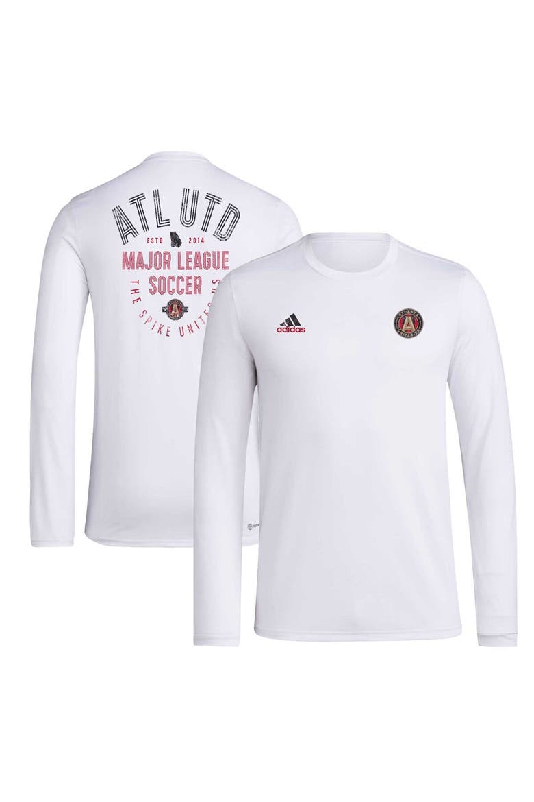 Men's adidas White Atlanta United FC Local Stoic Long Sleeve T-Shirt, Main, color, White
