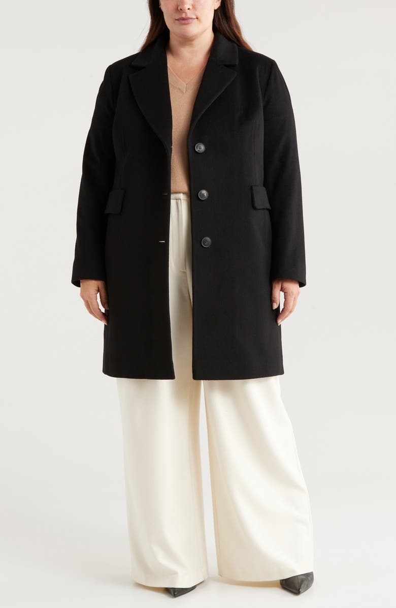 Fleurette Charlie Wool Coat, Alternate, color, Black