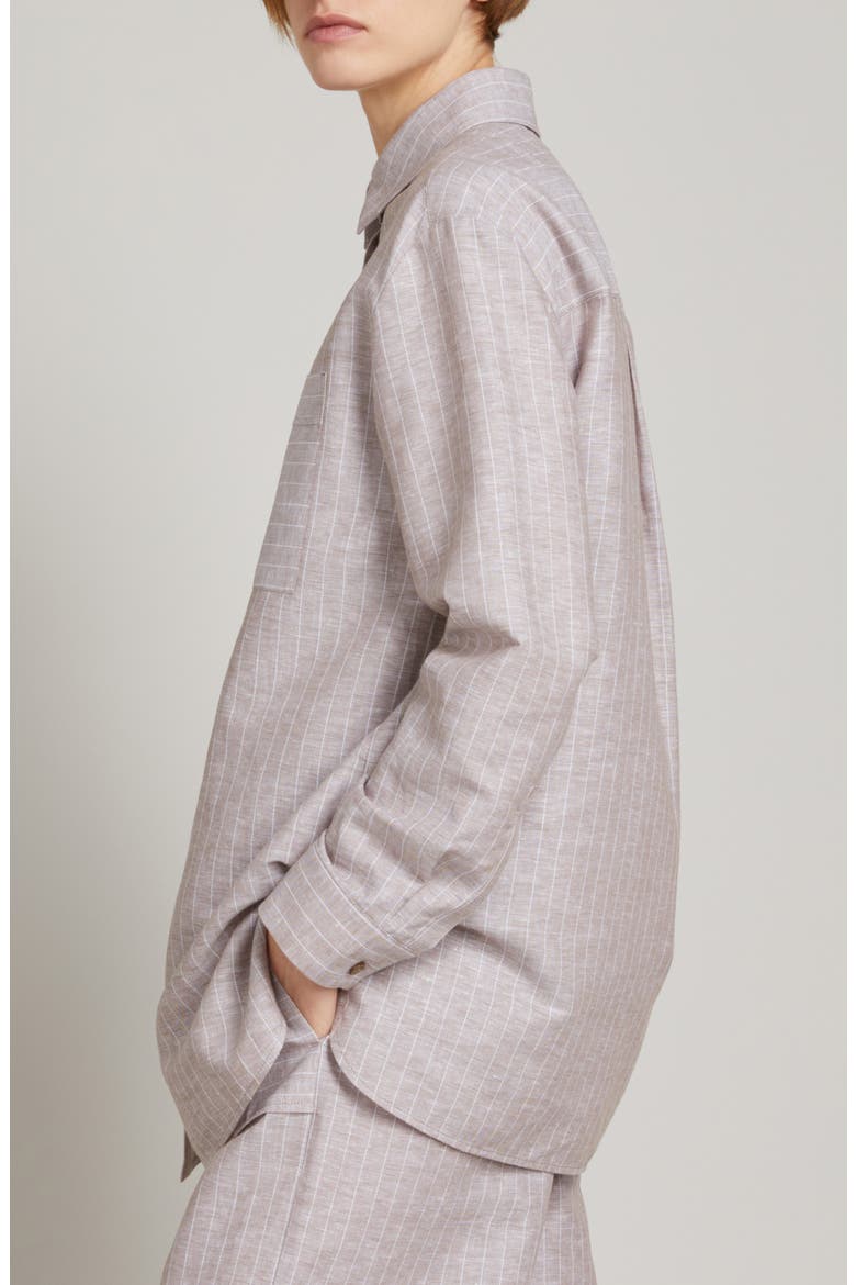 Ululo Linen Blend Oversize Shirt, Alternate, color, HAZELNUT BROWN