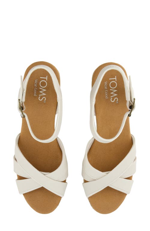 Toms Majorca Ankle Strap Platform Sandal In White/natural