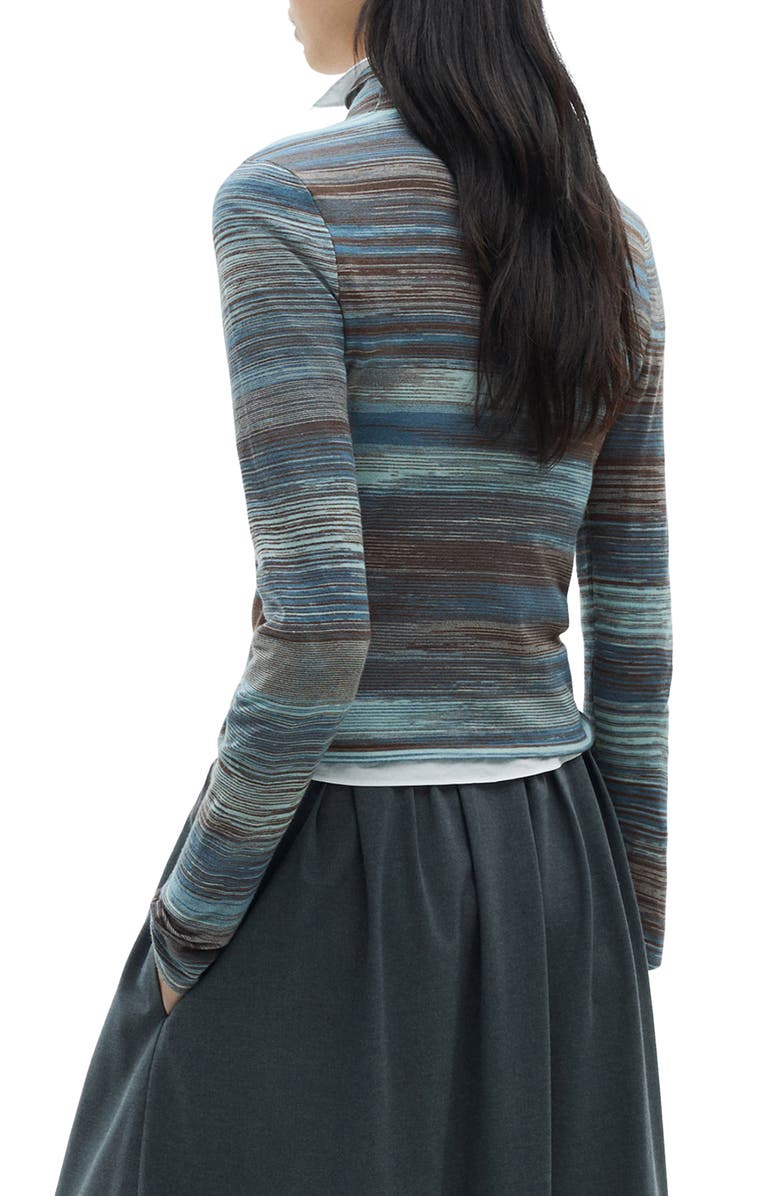 MANGO Stripe Turtleneck Top, Alternate, color,