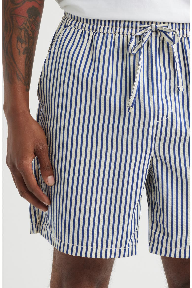Stripe Seersucker Drawstring Shorts, Alternate, color, BLUE HEADER STRIPE