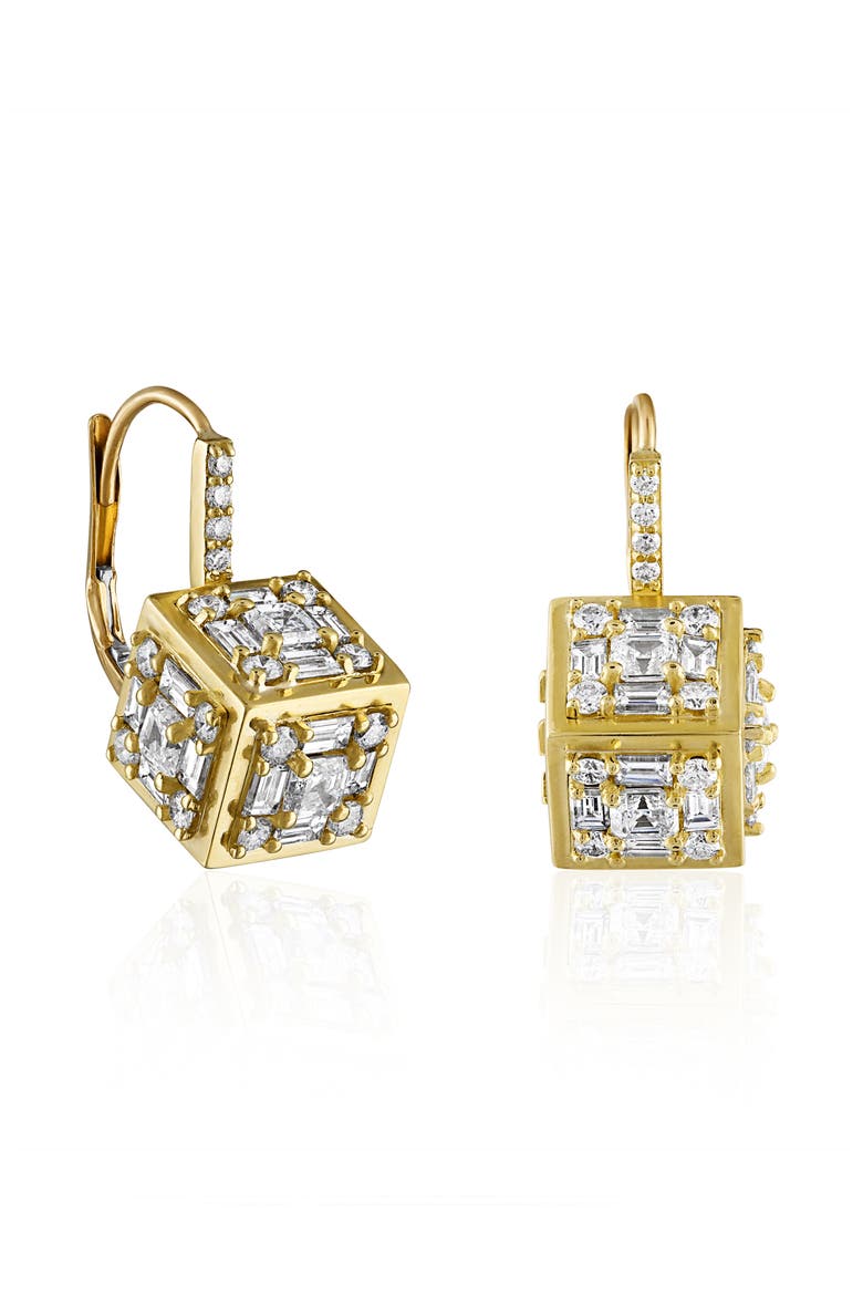 Clarity 3D Diamond Drop Earrings, Main, color, D3.80 18KYG