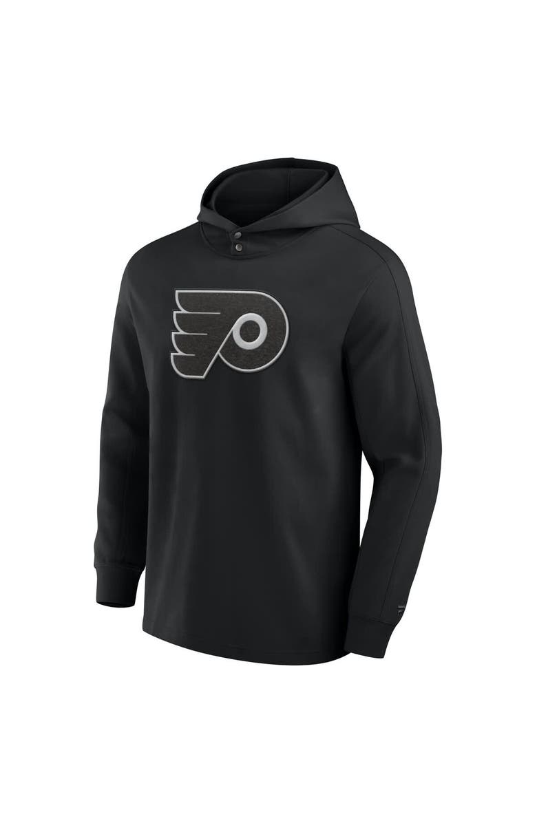 FANATICS Men's Fanatics Black Philadelphia Flyers Elements Blaze Tri-Blend Long Sleeve Hoodie T-Shirt, Alternate, color, Black