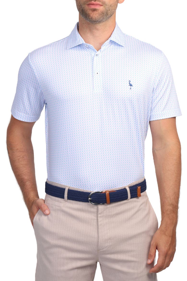 Golf Tee Print Performance Polo, Alternate, color, WHITE