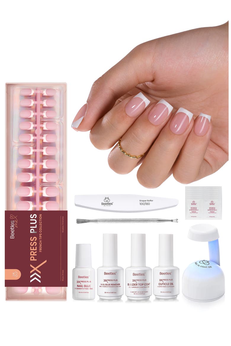 French Tip Press On Nail Studio Kit Short Square, Alternate, color, None
