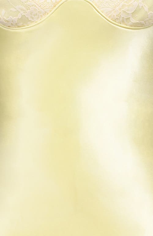 House Of Cb Felicity Lace & Satin Midi Dress In Yellow