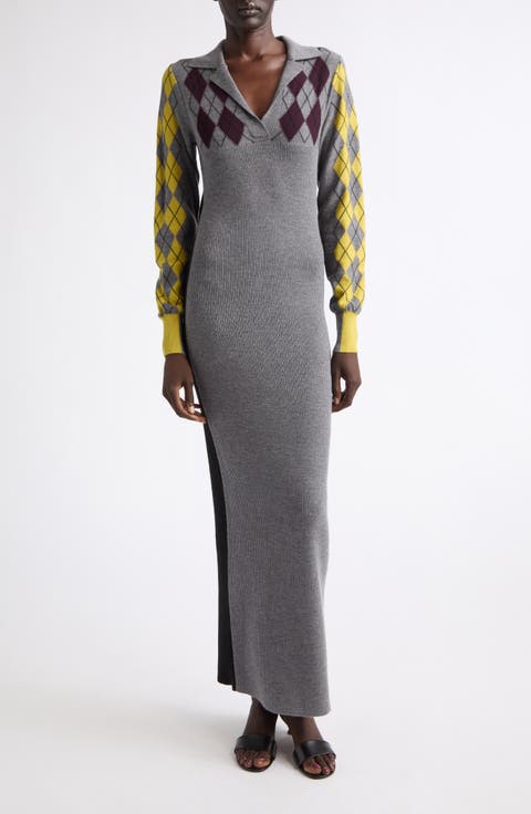 Raisa Long Sleeve Merino Wool Polo Maxi Dress