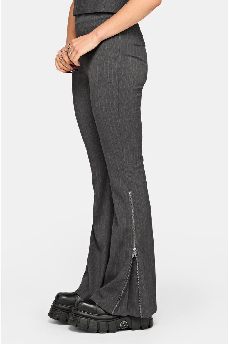 Lea Pinstripe Zip Bootcut Trouser, Alternate, color, Grey