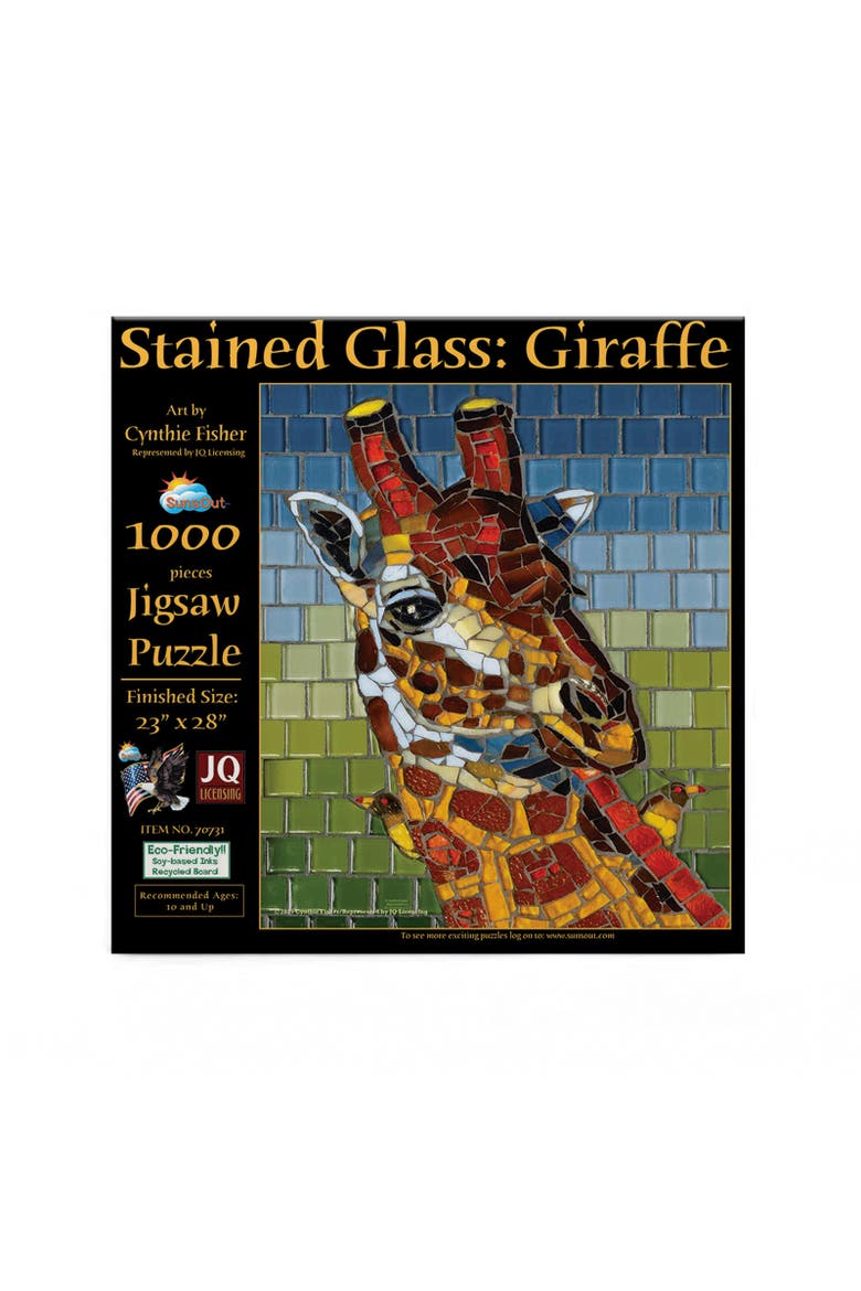 Stained Glass Giraffe 1000 piece Jigsaw Puzzle for Adults, Alternate, color, Multicolor
