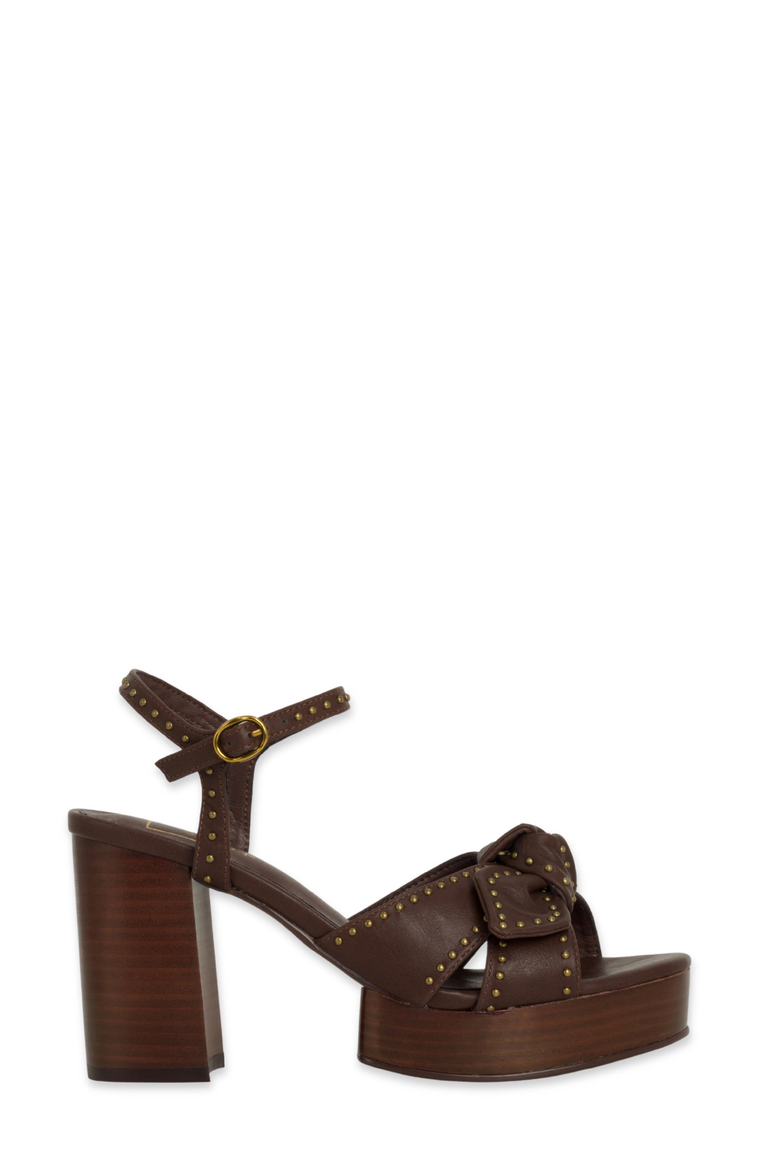 SHUSHOP Etta Studded Platform Sandal, Alternate, color, Brown