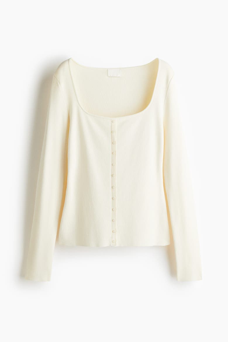 Square-neck Top, Alternate, color, Cream