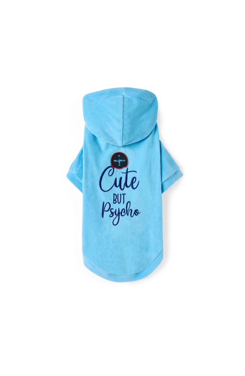 Moshiqa Cute But Psycho Dog Hoodie, Alternate, color, Blue