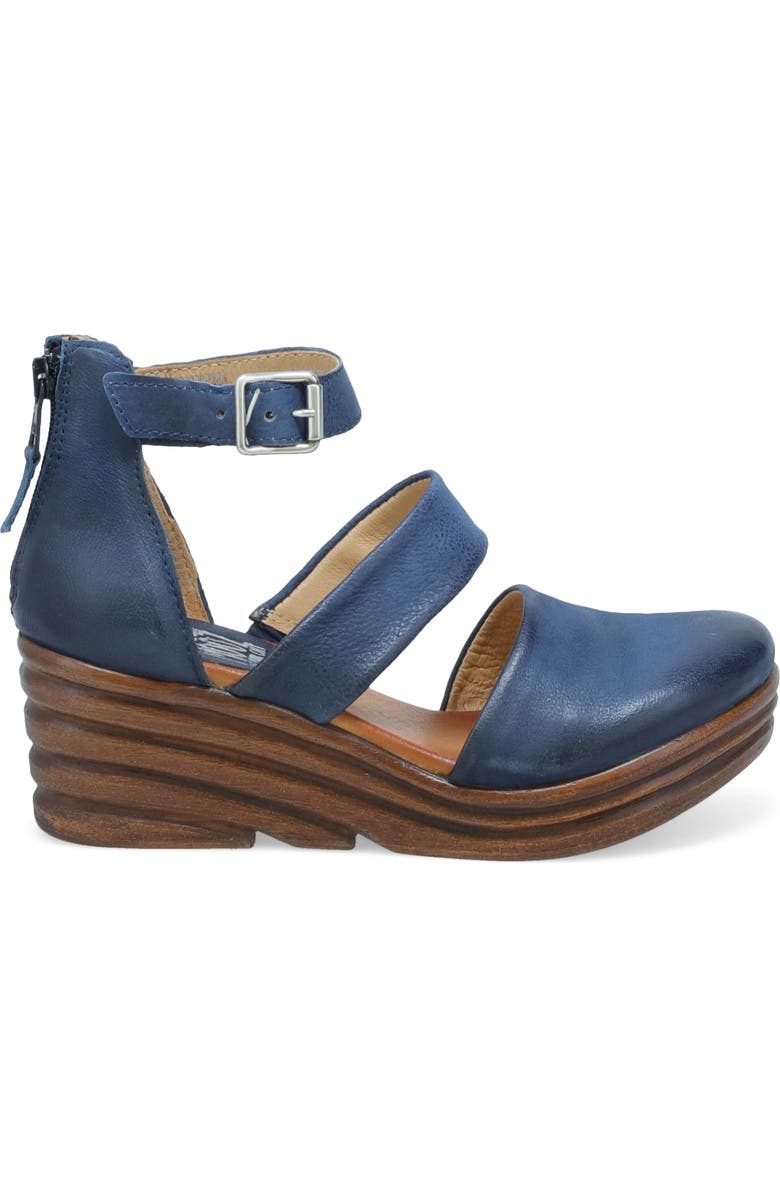 Miz Mooz Amia Ankle Strap Platform Wedge Clog, Alternate, color, River