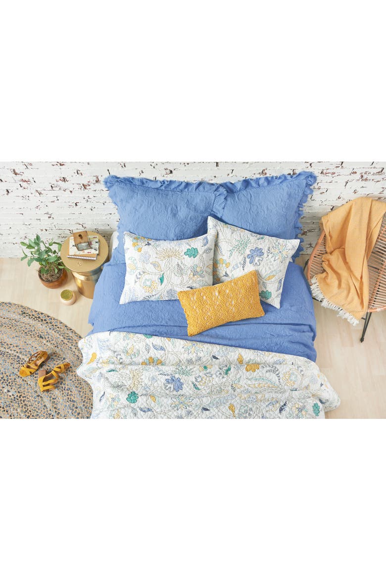 20" x 26" Colonial Williamsburg Brie Lagoon Cotton Standard Sham - Machine Washable, Alternate, color, Blue