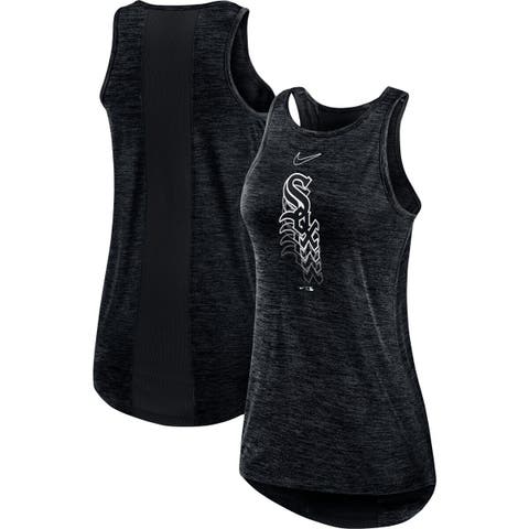 Women's Nike Black Chicago White Sox Logo Fade High Neck Performance Tank Top